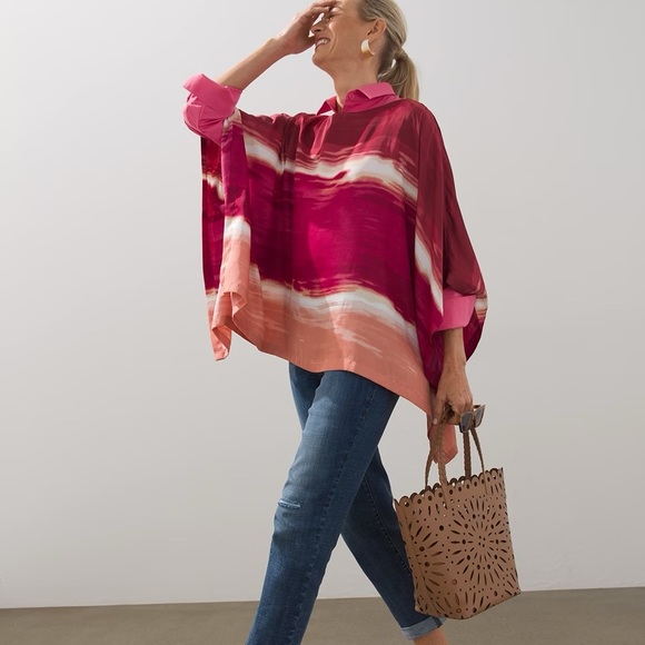 Chico’s Brand New Ombre Woven Poncho - Picture 1 of 12